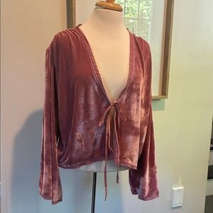 Velvet Tie-Front jacket in Mauve free people look alike